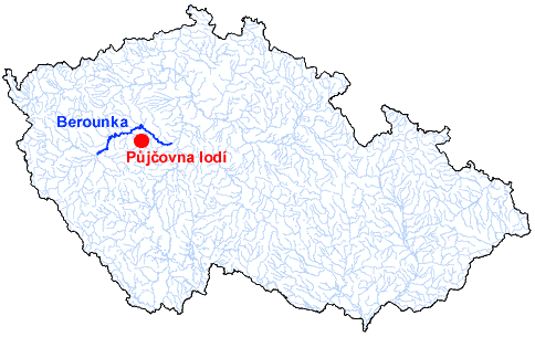 eka Berounka a pjovna lod Zdice - mapa